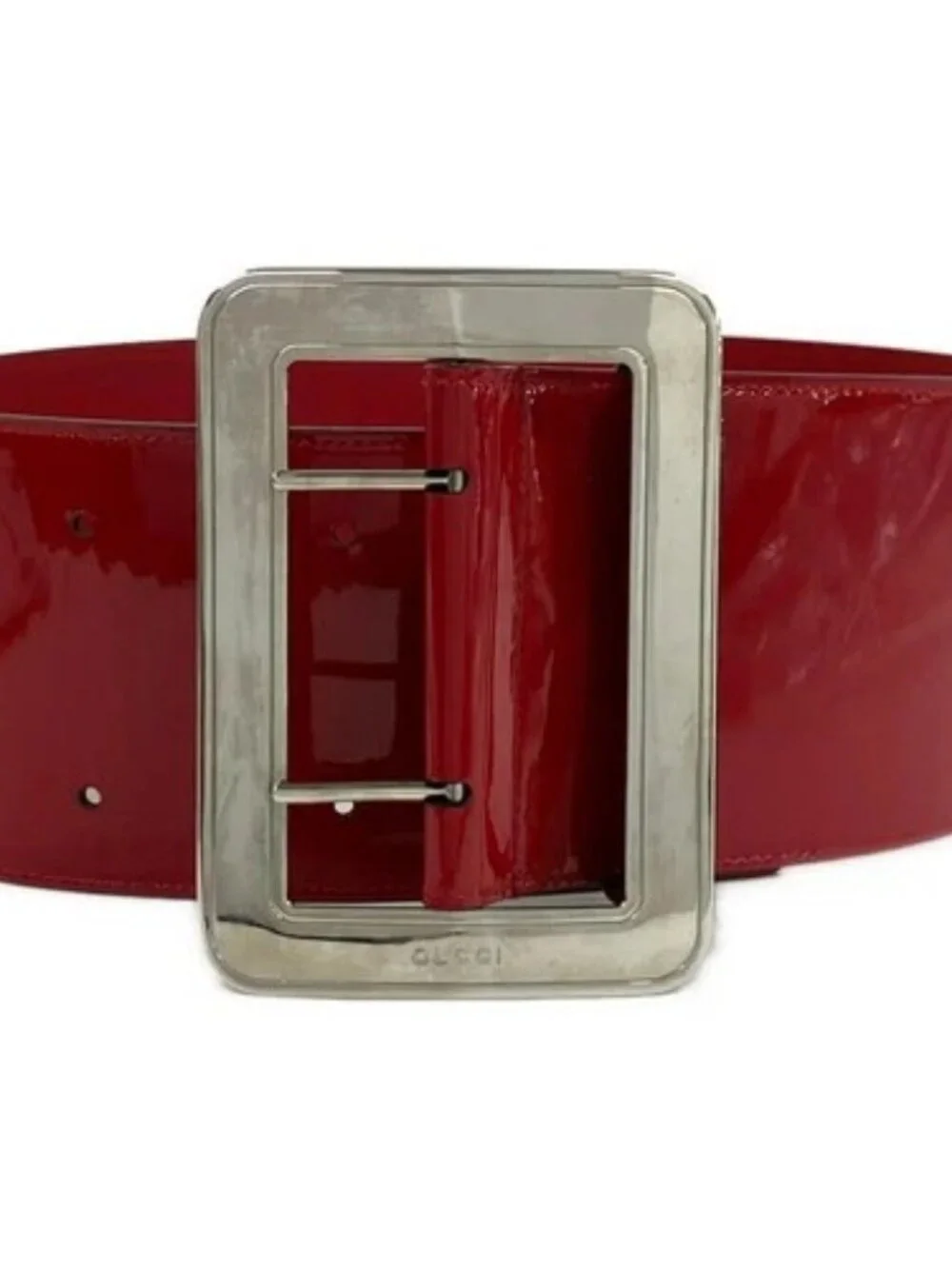 GUCCI 718505 Red Patent Leather Belt